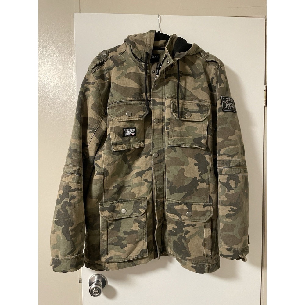 Howitzer Commission We The People Camo Hooded Jacket Men's Size Large